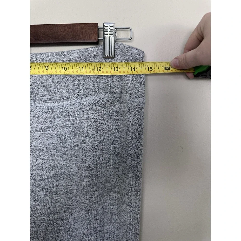 Aritzia Wilfred Free Heather Gray Terry Jersey Maxi‎ Tube Slit Skirt Size LARGE